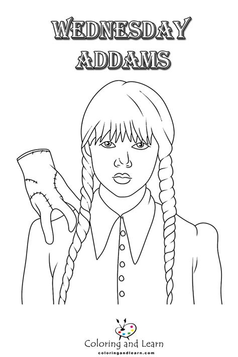 wednesday addams ausmalbilder|Wednesday Coloring pages for kids (Free PDF。